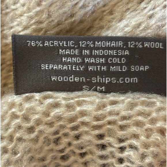 Anthropologie Wooden Ships Mohair Open Knit Oversized Hoodie Sweater - Picture 5 of 5